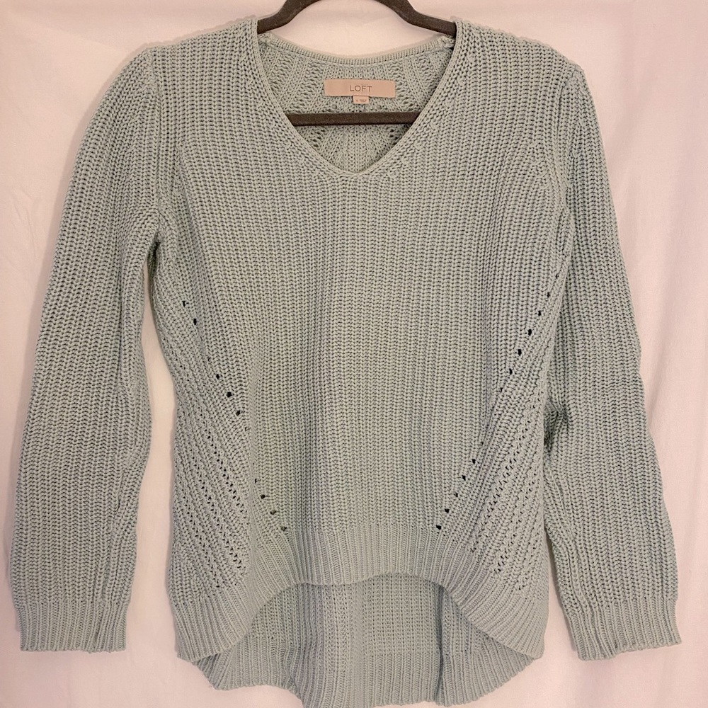 Sage Green V-Neck Sweater